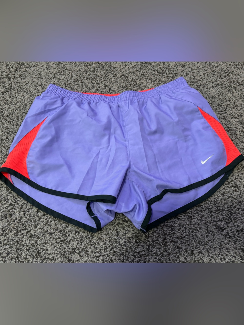 Nike Women's Lavender Athletic Shorts with Coral Accents